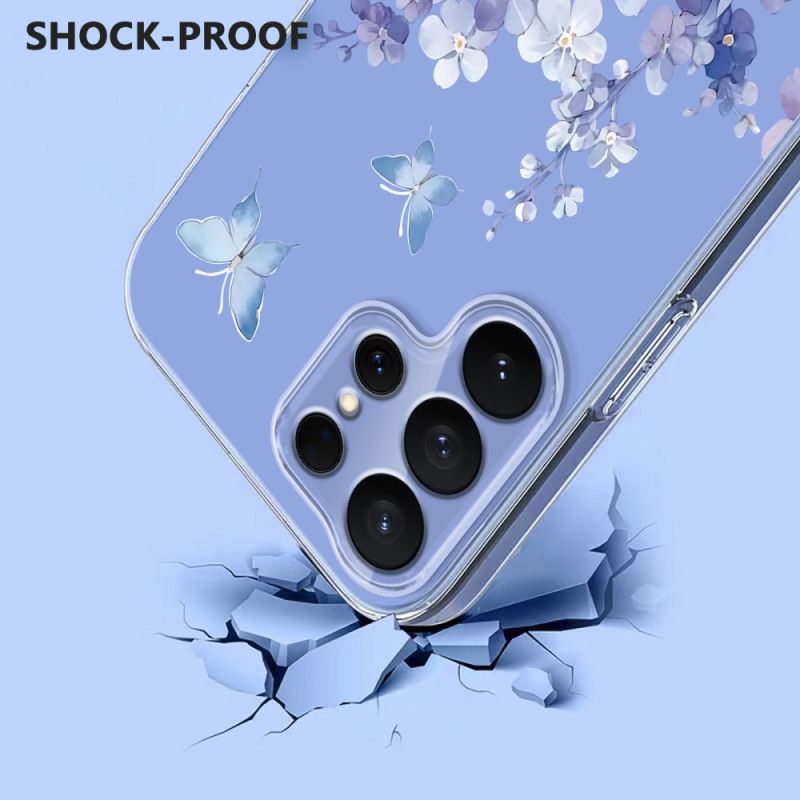 Hoesje Voor Samsung Galaxy S26 Ultra Vlinders En Bloemen