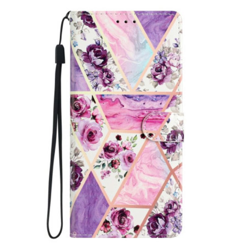 Leren Hoesje Samsung Galaxy S26 Ultra Paars Patroon Bescherming Hoesje