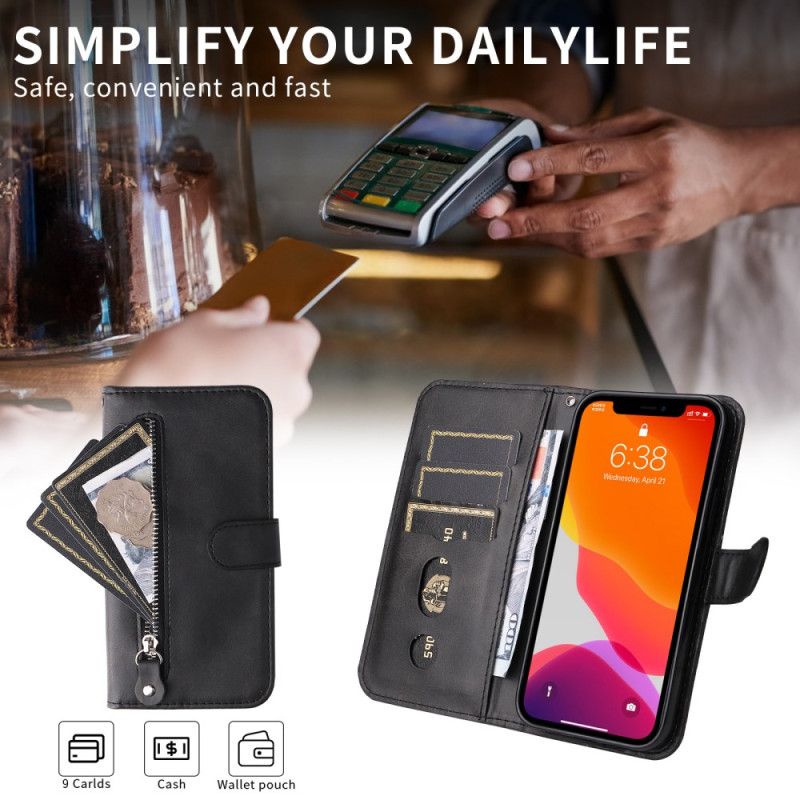 Leren Hoesje Samsung Galaxy S26 Ultra Vak Met Rits Bescherming Hoesje