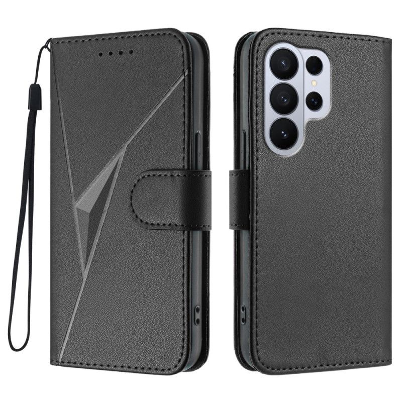 Leren Hoesje Voor Samsung Galaxy S26 Ultra Driehoekspatroon