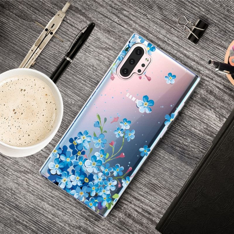 Case Hoesje Samsung Galaxy Note 10 Plus Telefoonhoesje Blauwe Bloemen