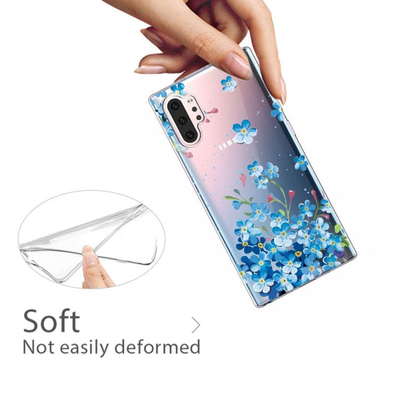 Case Hoesje Samsung Galaxy Note 10 Plus Telefoonhoesje Blauwe Bloemen