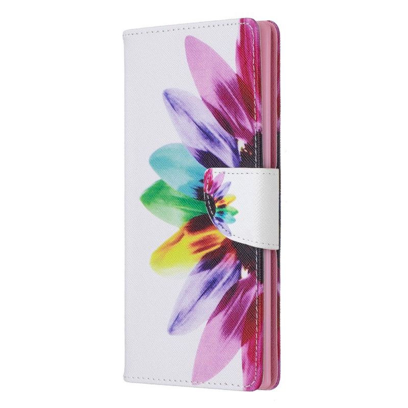 Cover Folio-hoesje Samsung Galaxy Note 10 Plus Telefoonhoesje Aquarelbloem