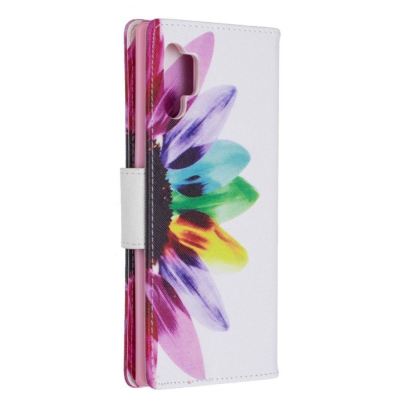 Cover Folio-hoesje Samsung Galaxy Note 10 Plus Telefoonhoesje Aquarelbloem