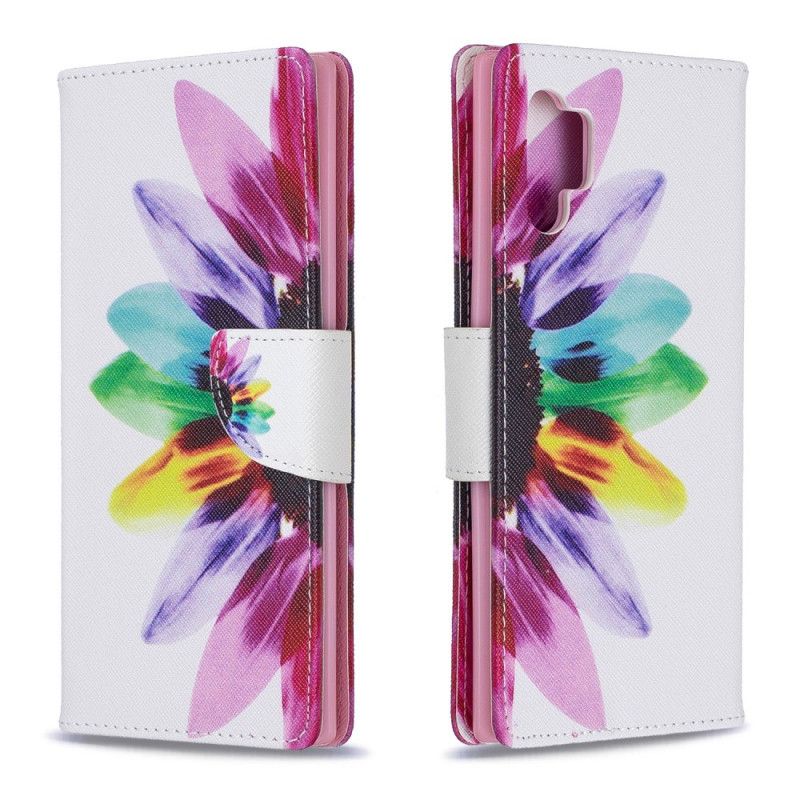 Cover Folio-hoesje Samsung Galaxy Note 10 Plus Telefoonhoesje Aquarelbloem