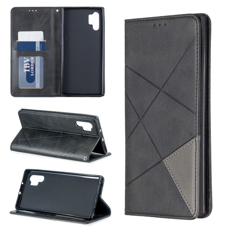 Folio-hoesje Samsung Galaxy Note 10 Plus Grijs Zwart Telefoonhoesje Kunstenaarsstijl