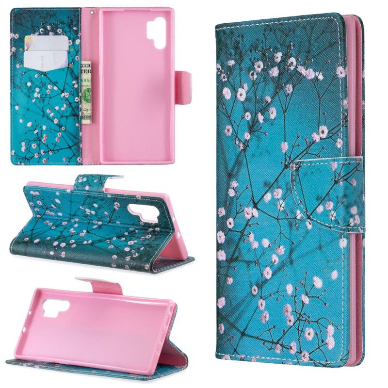 Leren Hoesje Samsung Galaxy Note 10 Plus Bloeiende Boom