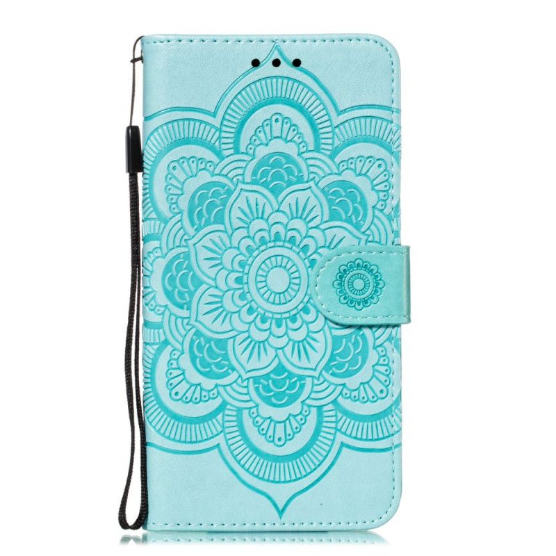 Leren Hoesje Samsung Galaxy Note 10 Plus Grijs Zwart Volledige Mandala