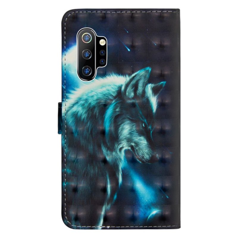 Leren Hoesje Samsung Galaxy Note 10 Plus Majestueuze Wolf