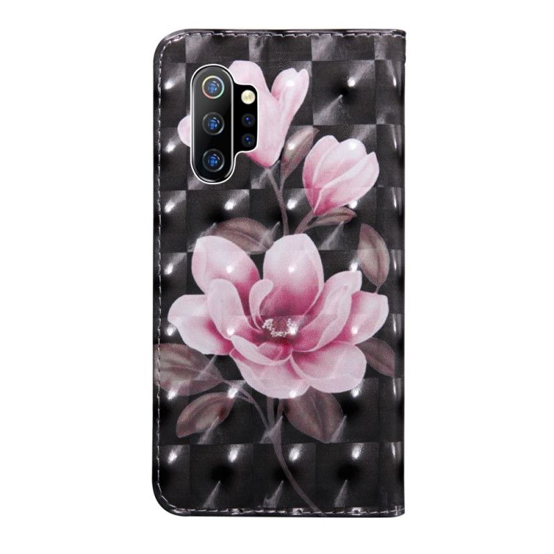 Leren Hoesje Samsung Galaxy Note 10 Plus Telefoonhoesje Bloemen Bloeien