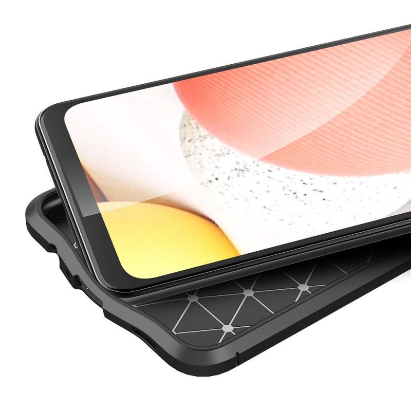 Case Hoesje Samsung Galaxy A12 Rood Zwart Telefoonhoesje Dubbellijns Lychee Leereffect