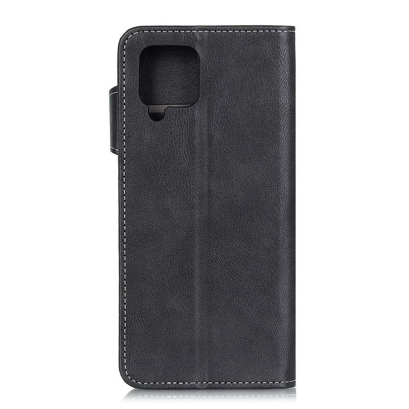 Cover Folio-hoesje Samsung Galaxy A12 Rood Zwart Telefoonhoesje Artistieke Knoop En Stiksel