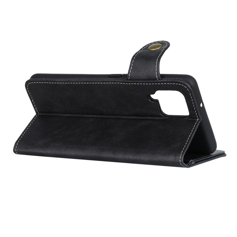 Cover Folio-hoesje Samsung Galaxy A12 Rood Zwart Telefoonhoesje Artistieke Knoop En Stiksel