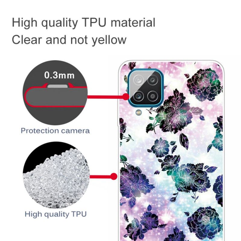 Cover Hoesje Samsung Galaxy A12 Telefoonhoesje Kleurrijke Vintage Bloemen