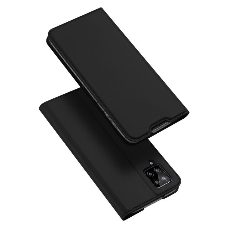 Folio-hoesje Samsung Galaxy A12 Donkerblauw Zwart Pro Dux Ducis Huid