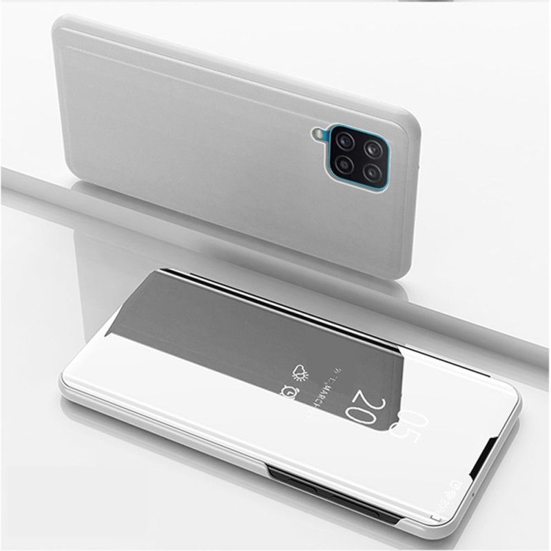 Folio-hoesje Samsung Galaxy A12 Donkerblauw Zwart Telefoonhoesje Spiegel