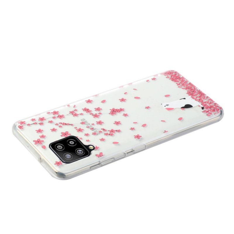 Hoesje Samsung Galaxy A12 Bloemblaadjes En Kat