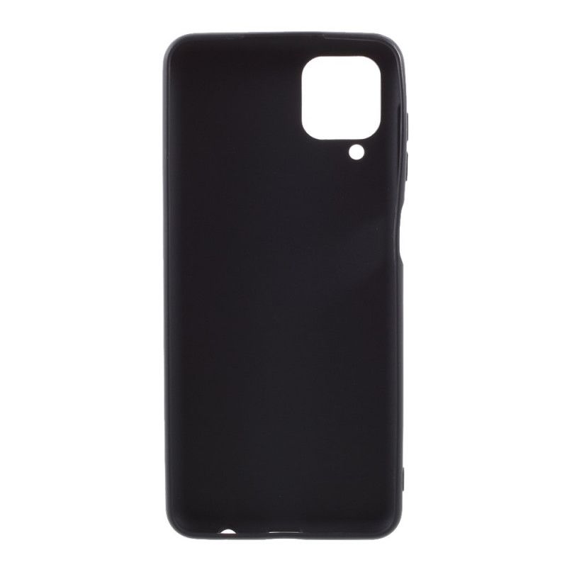 Hoesje Samsung Galaxy A12 Rood Zwart Harde Mat Siliconen