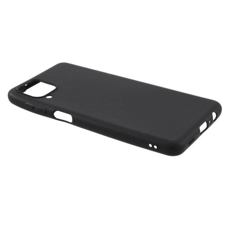 Hoesje Samsung Galaxy A12 Rood Zwart Harde Mat Siliconen