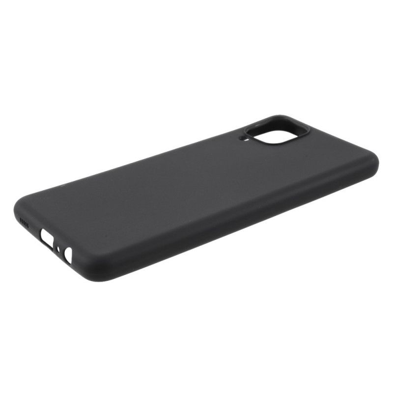 Hoesje Samsung Galaxy A12 Rood Zwart Harde Mat Siliconen