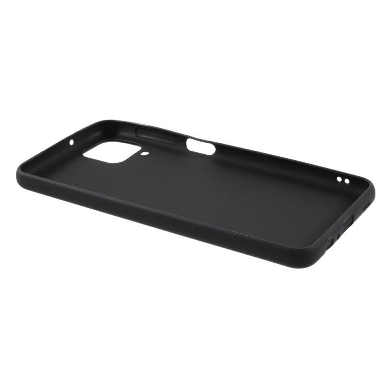 Hoesje Samsung Galaxy A12 Rood Zwart Harde Mat Siliconen