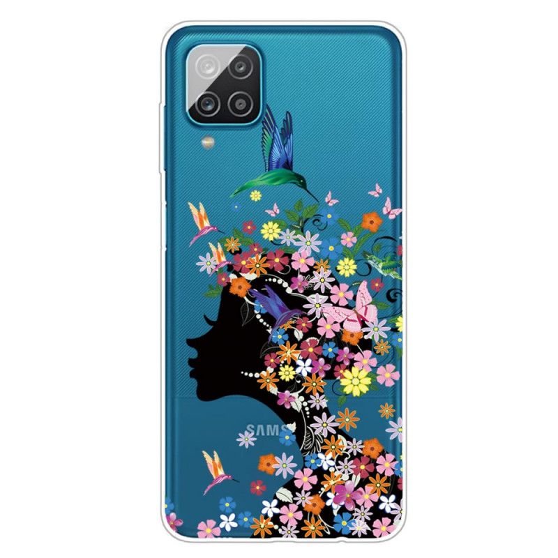 Hoesje Samsung Galaxy A12 Telefoonhoesje Mooi Bloemhoofdje