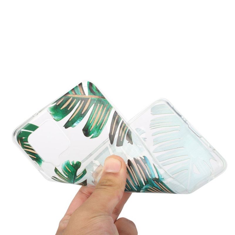 Hoesje Samsung Galaxy A12 Transparant Groen Blad