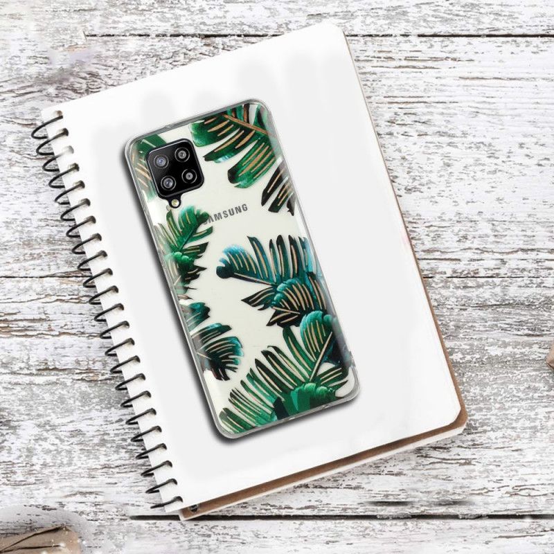 Hoesje Samsung Galaxy A12 Transparant Groen Blad
