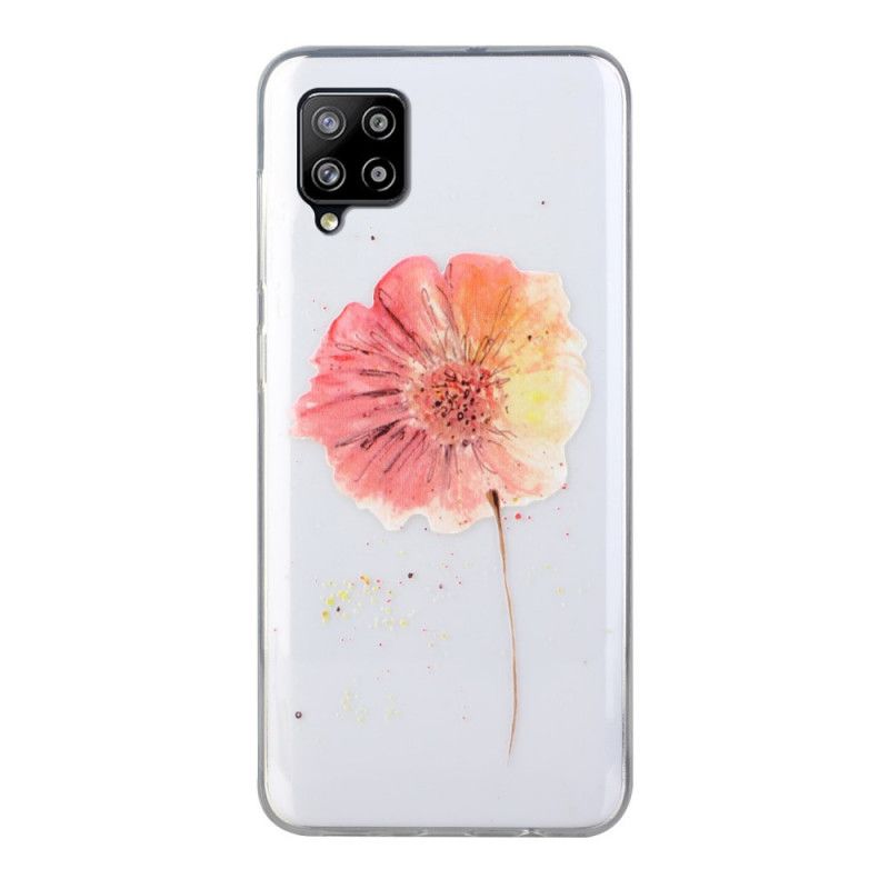 Hoesje Samsung Galaxy A12 Transparante Aquarel Klaproos