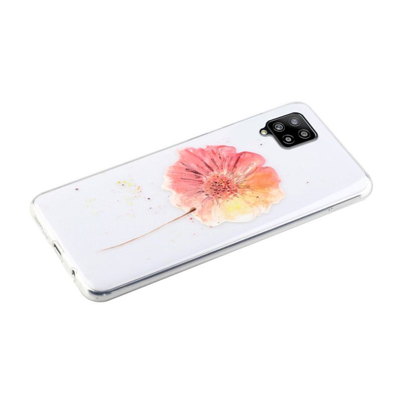 Hoesje Samsung Galaxy A12 Transparante Aquarel Klaproos