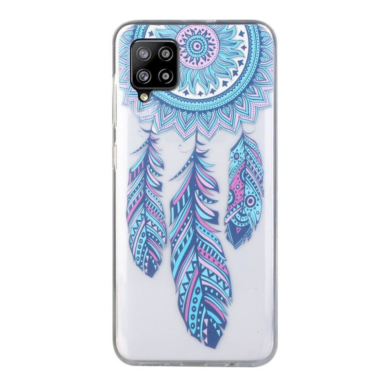 Hoesje Samsung Galaxy A12 Vanger Droomt Blauwe Veren