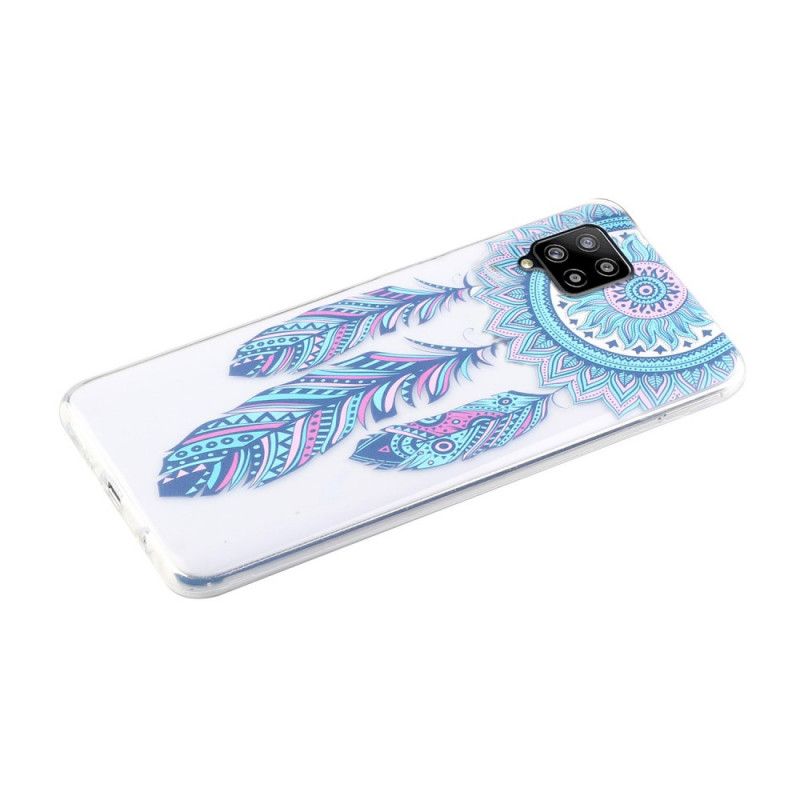 Hoesje Samsung Galaxy A12 Vanger Droomt Blauwe Veren