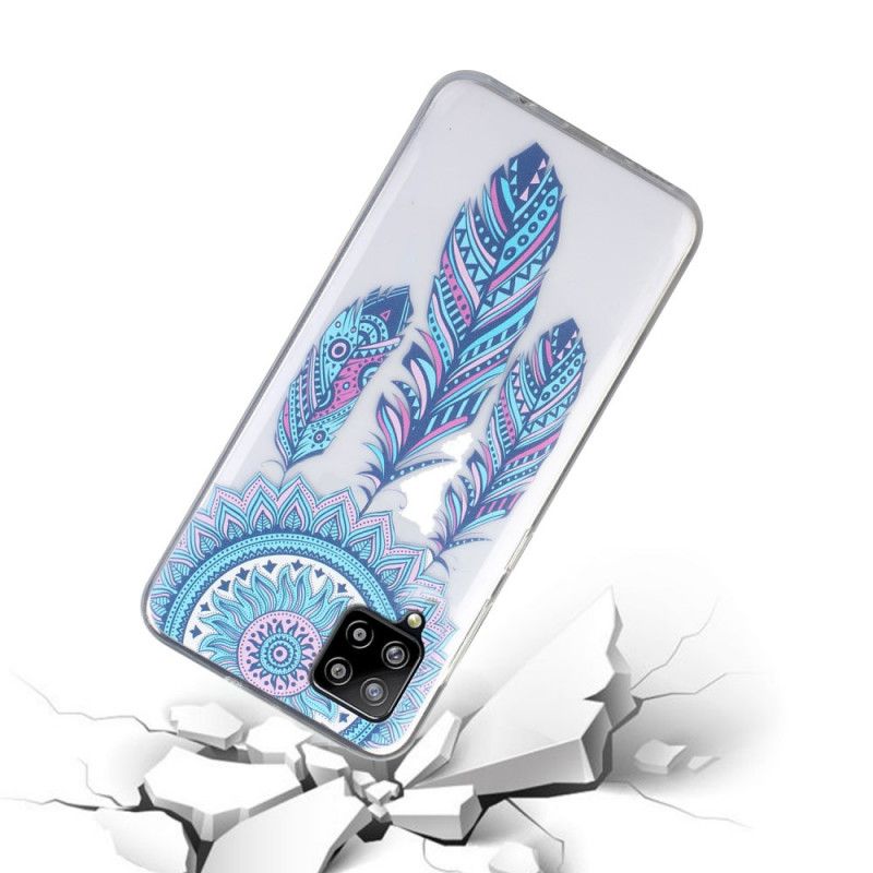 Hoesje Samsung Galaxy A12 Vanger Droomt Blauwe Veren