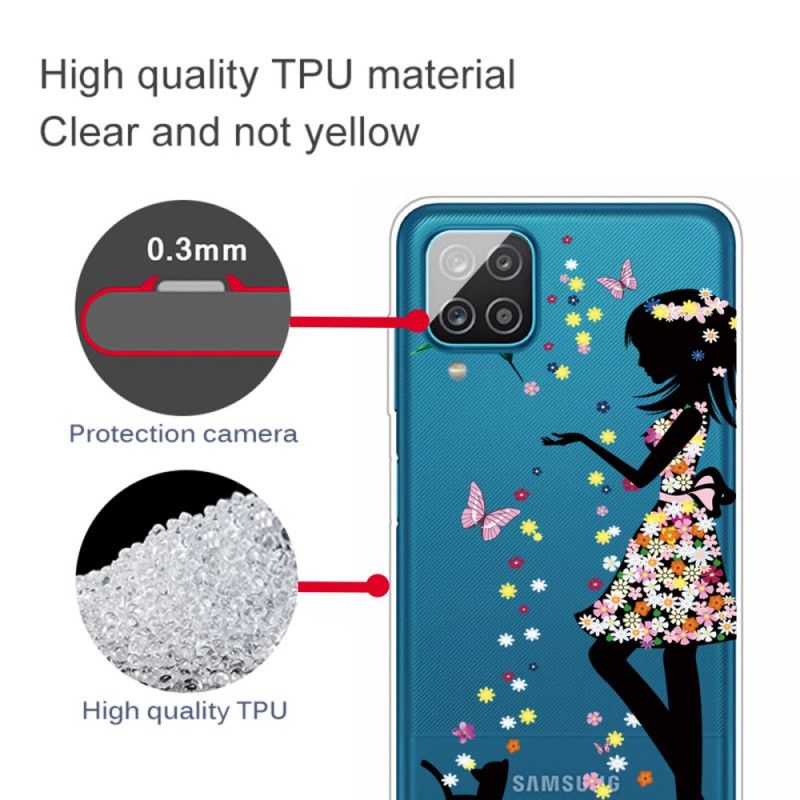 Hoesje voor Samsung Galaxy A12 Mooi Bloemhoofdje