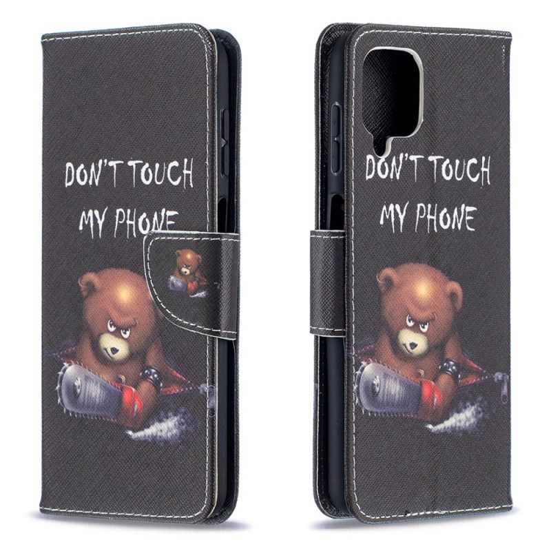 Leren Hoesje Samsung Galaxy A12 Gevaarlijke Beer