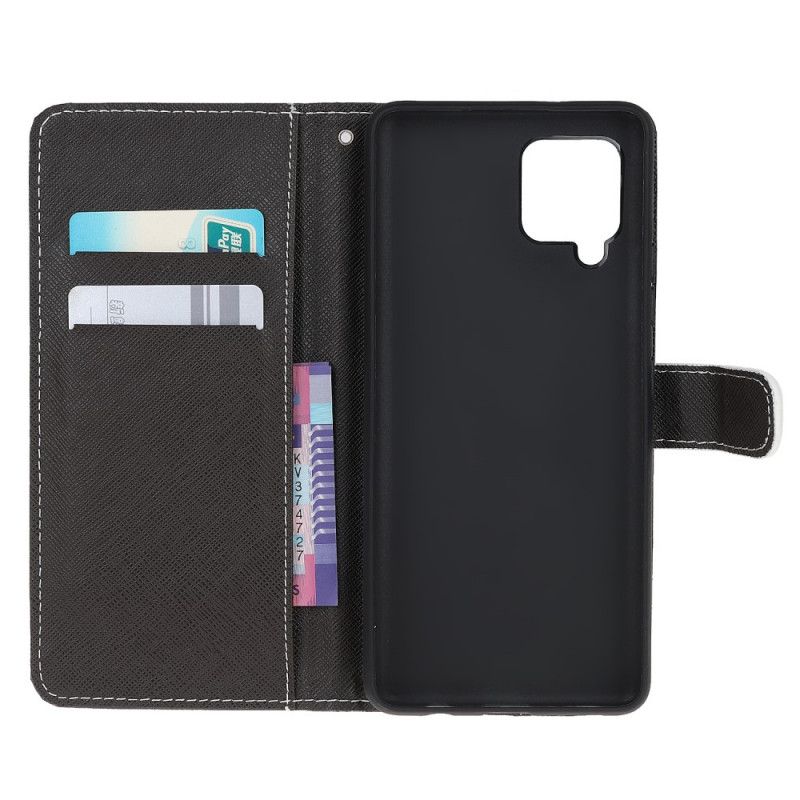 Leren Hoesje voor Samsung Galaxy A12 Luipaard Met String