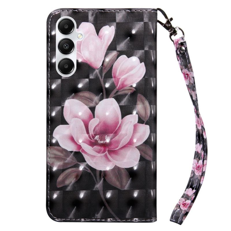 Folio-hoesje Samsung Galaxy A55 5g Telefoonhoesje Bloeiende Bloemen Met Riempje