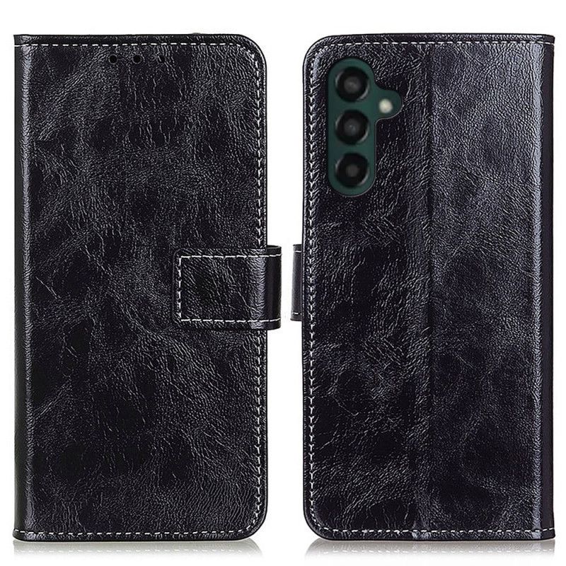 Leren Hoesje Samsung Galaxy A55 5g Glanzend Leereffect Bescherming Hoesje