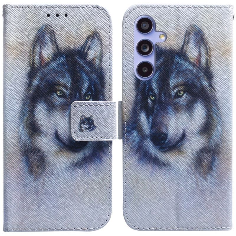 Leren Hoesje Voor Samsung Galaxy A55 5g Wolvenaquarel