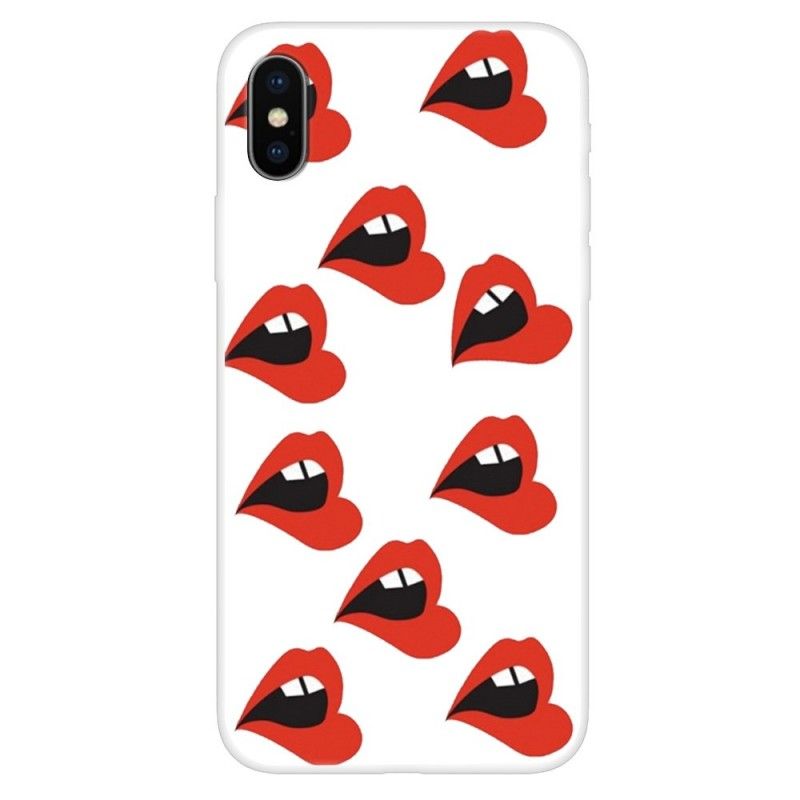 Cover Hoesje iPhone XS Telefoonhoesje Transparante Volle Lippen