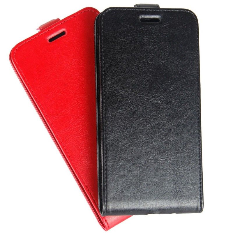 Flip Case Leren iPhone XS Wit Zwart Retro Vouwen