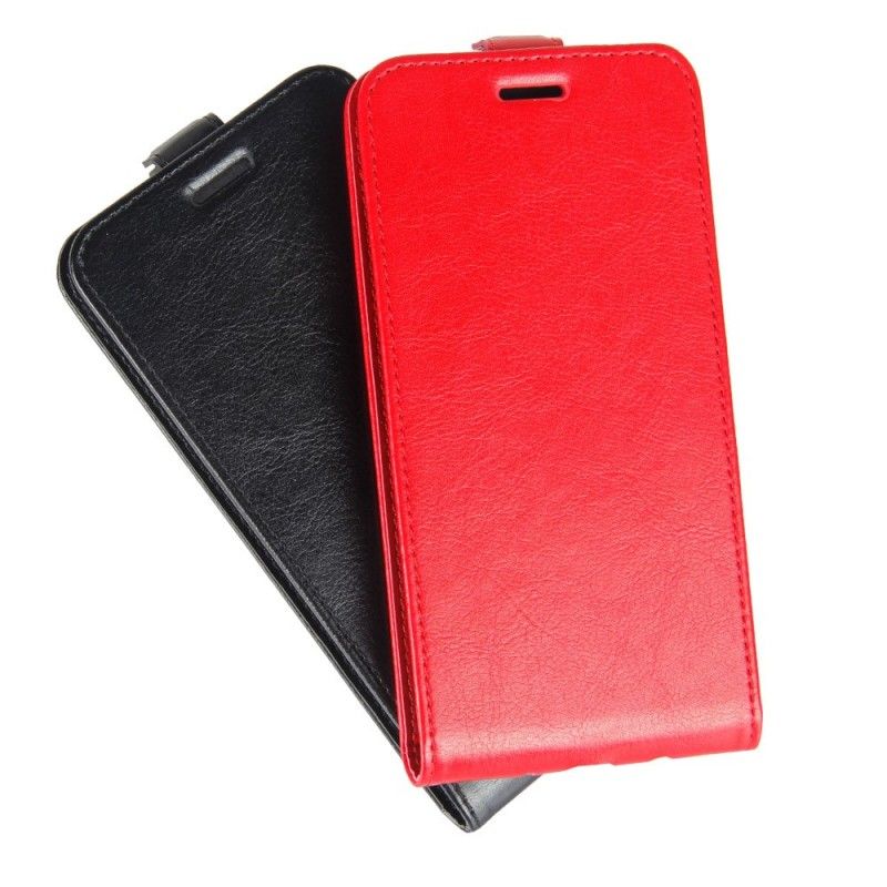 Flip Case Leren iPhone XS Wit Zwart Retro Vouwen