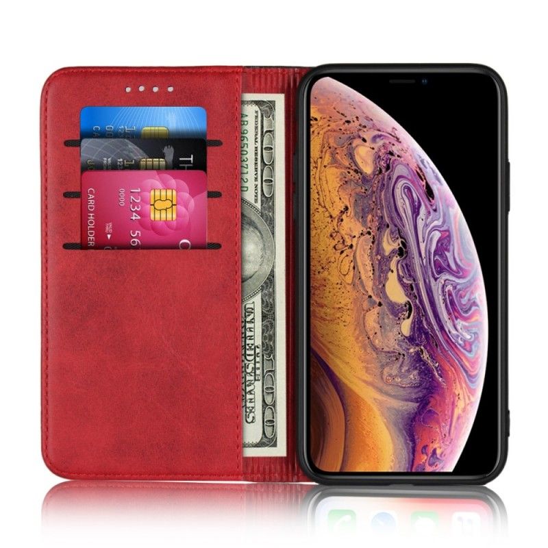 Folio-hoesje voor iPhone XS Bruin Tweekleurig Leereffect