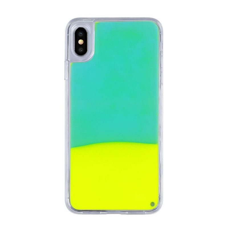 Hoesje iPhone XS Groen Oranje Lichtgevend