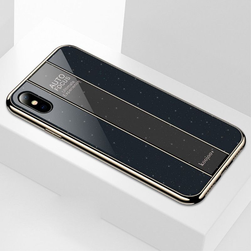 Hoesje iPhone XS Rood Zwart Luxe Hybride