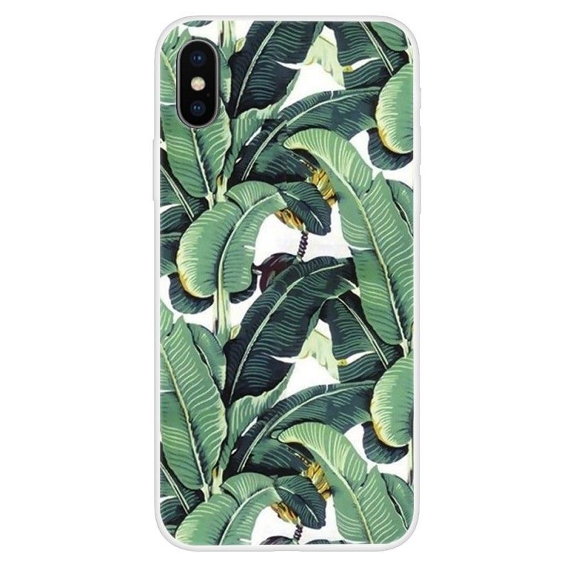 Hoesje iPhone XS Transparant Meervoudig Groen Blad