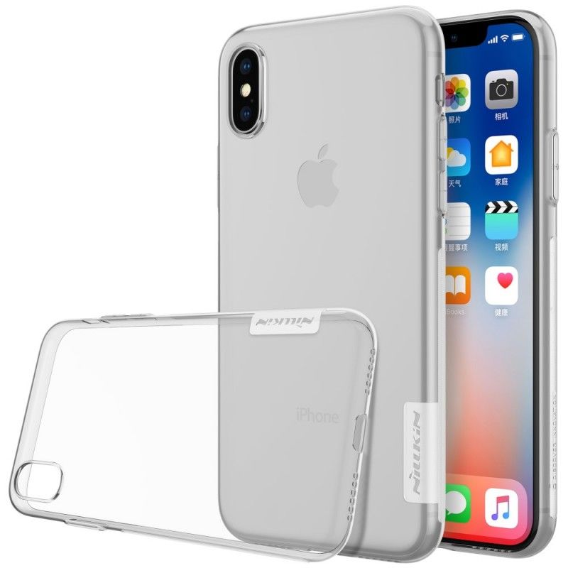 Hoesje iPhone XS Transparant Zwart Transparant Nillkin