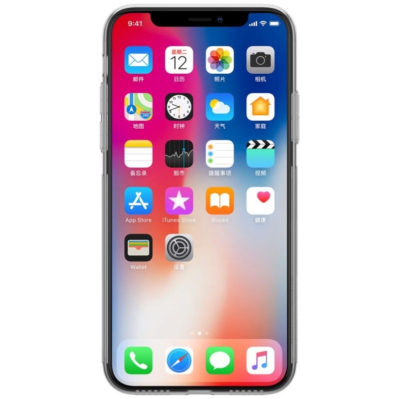 Hoesje iPhone XS Transparant Zwart Transparant Nillkin