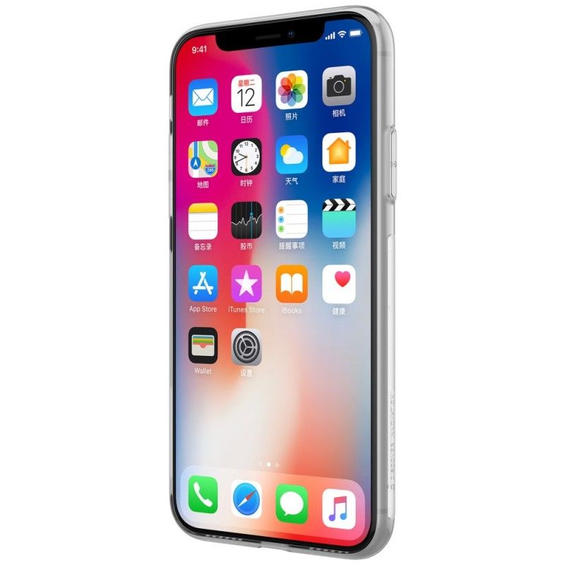 Hoesje iPhone XS Transparant Zwart Transparant Nillkin