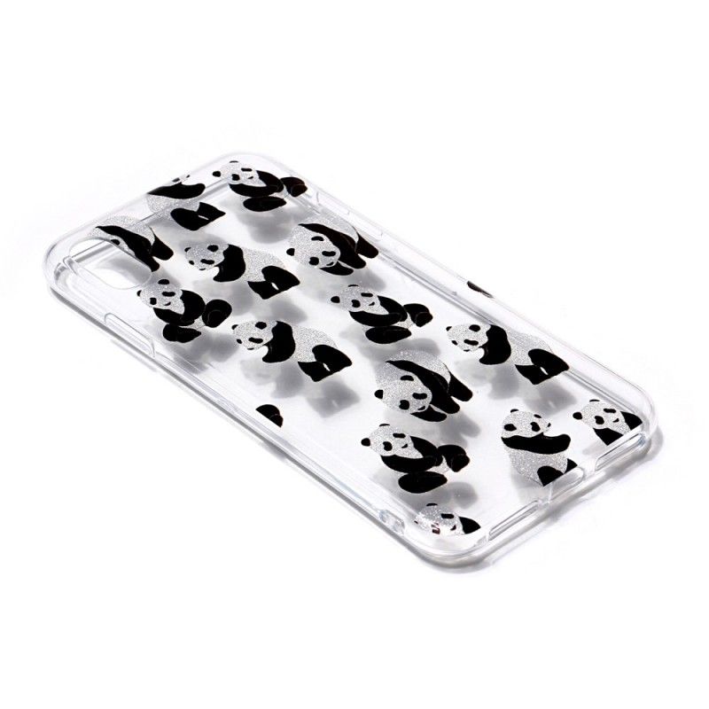 Hoesje iPhone XS Transparante Glitterpanda'S